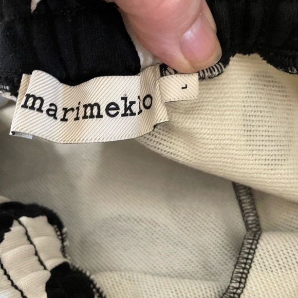 Marimekko Anthropologie varret Pieni unikko 2 French terry Wide Leg sweatpants L - Picture 8 of 10